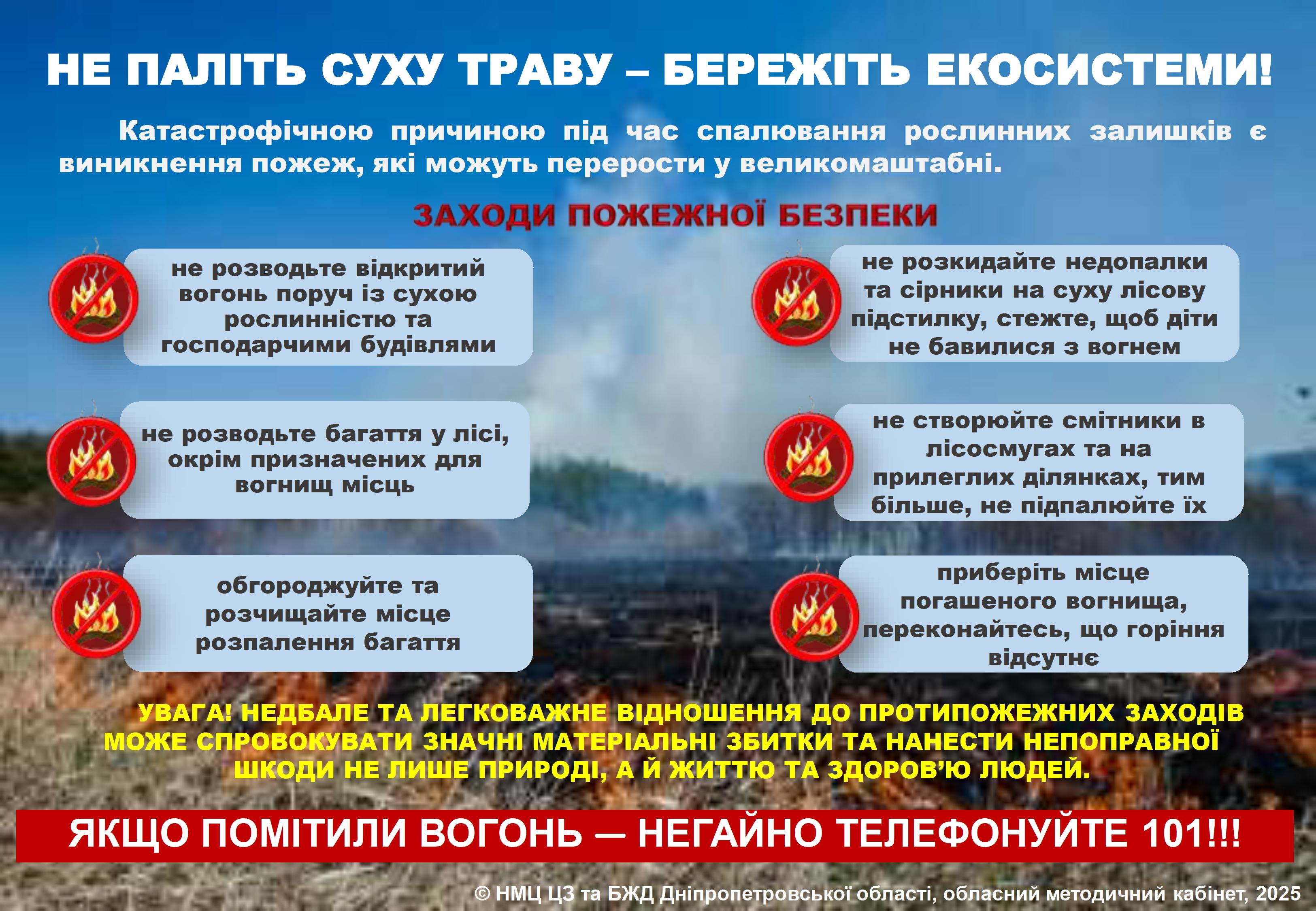 Не паліть суху траву